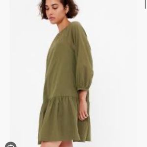 GAP Tie Back Cutout Mini Dress Olive Green XS
